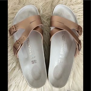 Metallic and white Birks